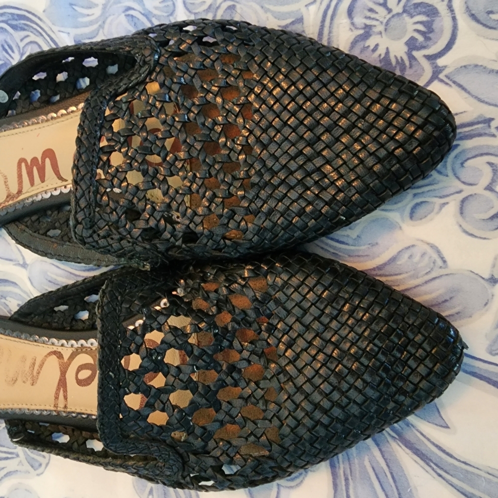 Sam Edelman Clara Woven Leather Slip On Mule
